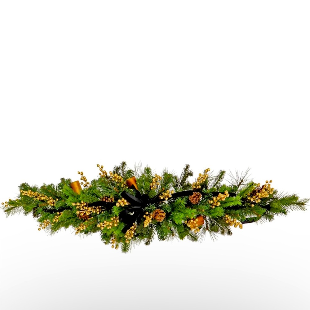 🎄New HGTV Swag  National Tree Company DL87-45X22803 Decorative Swag Green/Gold